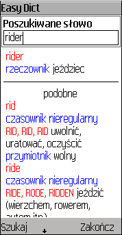 Widok ekranu Easy Dict
