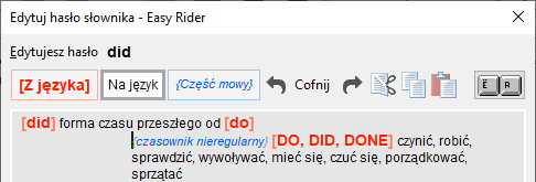 Wygląd hasła w słowniku
